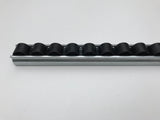 Röllchenleiste mit Kunststoffröllchen Ø 28 mm schwarz ESD