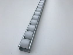 Röllchenleiste mit Kunststoffröllchen Ø 28 mm weiß